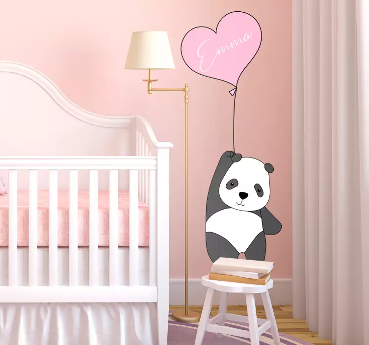 Vinis de peluches e bonecos Panda com balão - TenStickers