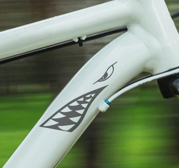 Autocolantes  Cara de tubarão para bicicleta - TenStickers