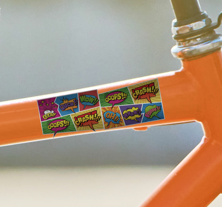 Autocolantes vinil para bicicletas Padrão de quadrinhos coloridos - TenStickers
