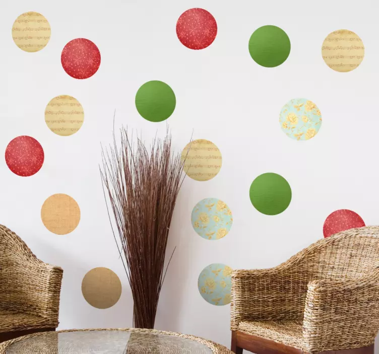 Autocolantes decorativos círculos natal - TenStickers