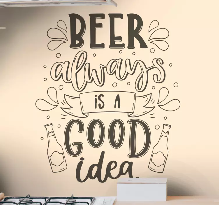 Autocolantes de bebidas Cerveja boa ideia - TenStickers