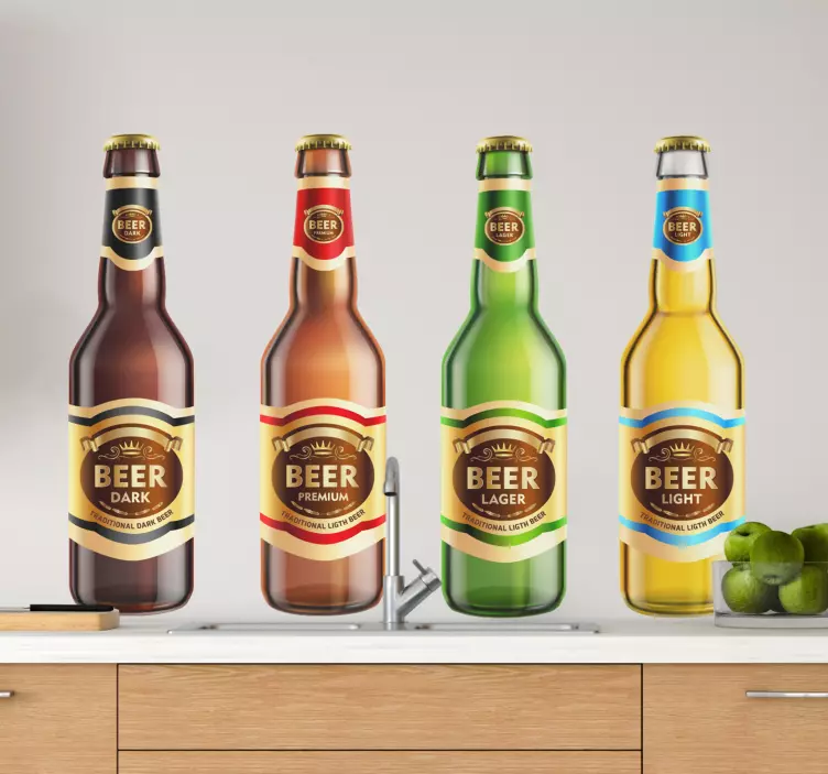 Autocolantes de bebidas Garrafas de cerveja cartoon - TenStickers