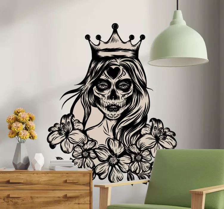 Autocolantes de halloween Metade mulher metade zumbi - TenStickers