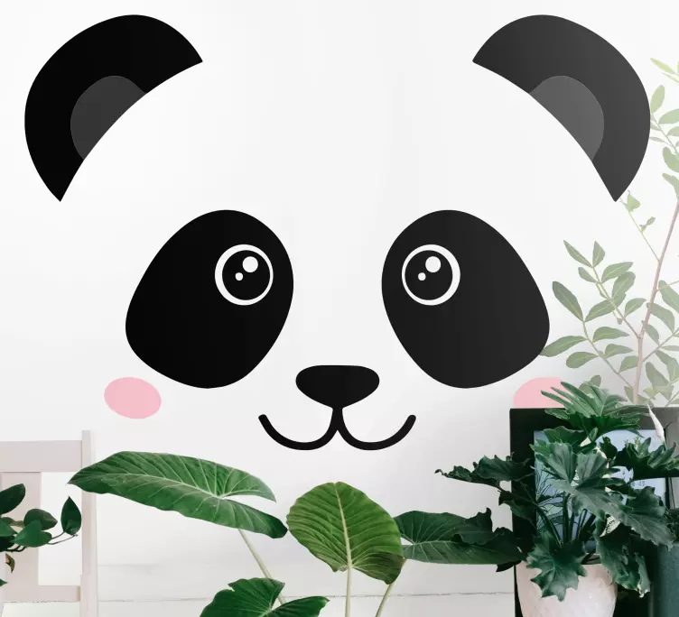 Autocolantes de ilustrações Cara de panda feliz - TenStickers