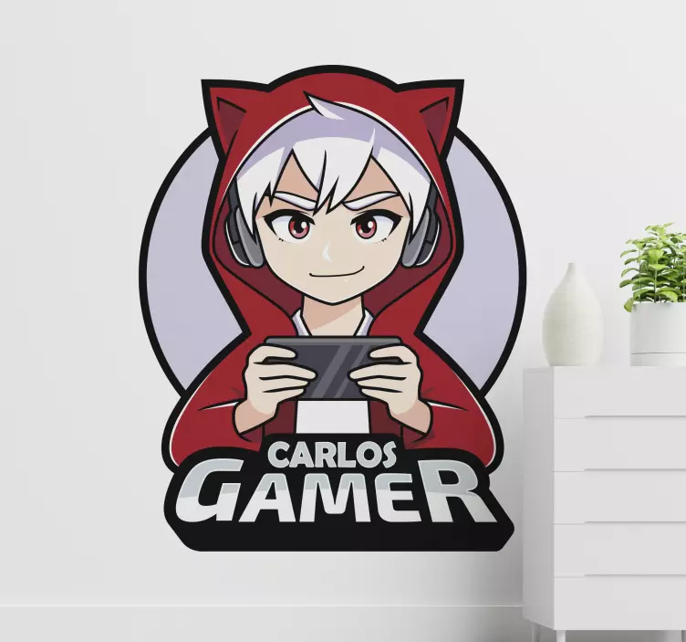 Autocolantes de ilustrações Gamer anime boy - TenStickers