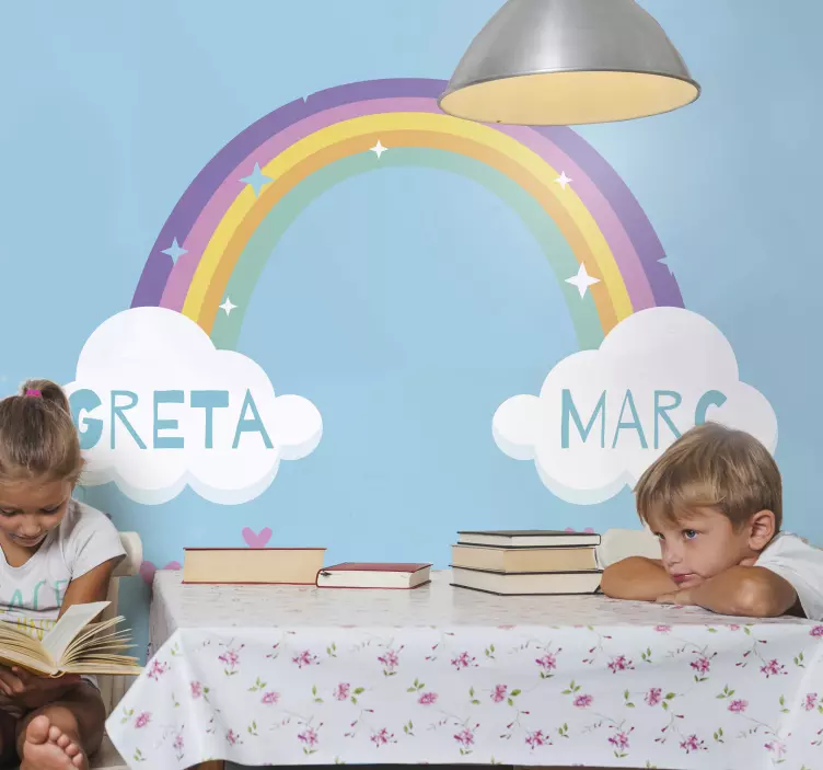 Autocolante Nuvens e arco-íris personalizados - TenStickers