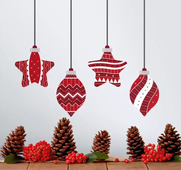 Autocolantes de Natal Enfeites de bola de natal com estrela - TenStickers