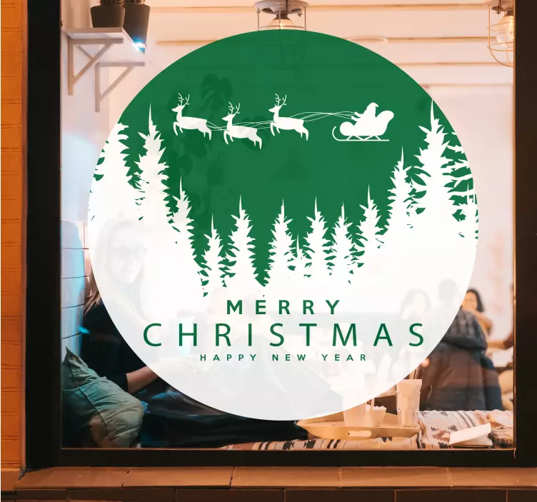 Autocolantes de Natal Feliz natal com cenários de natal - TenStickers