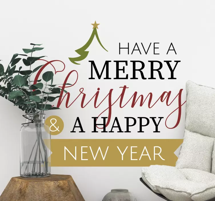 Autocolantes de Natal Feliz natal e feliz ano novo - TenStickers