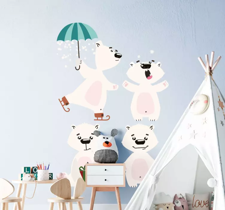 Autocolantes de Natal Urso polar de natal - TenStickers