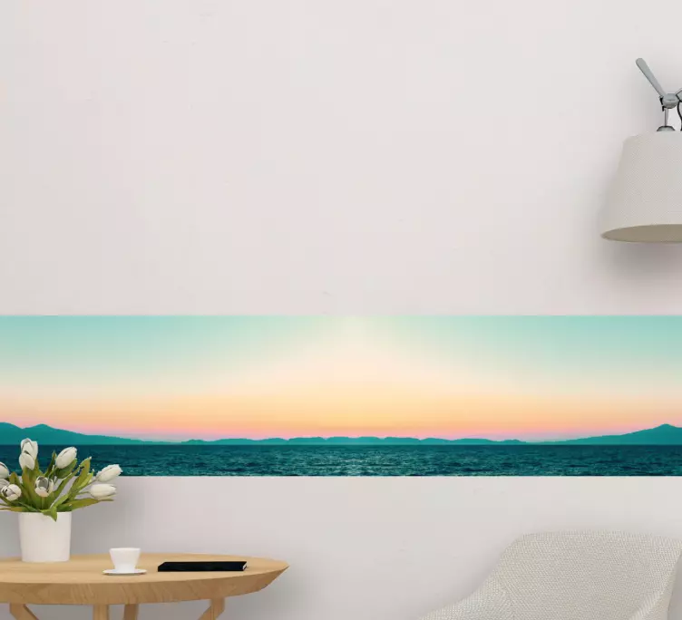 Autocolantes de Natureza Lindo pôr do sol à beira do lago - TenStickers