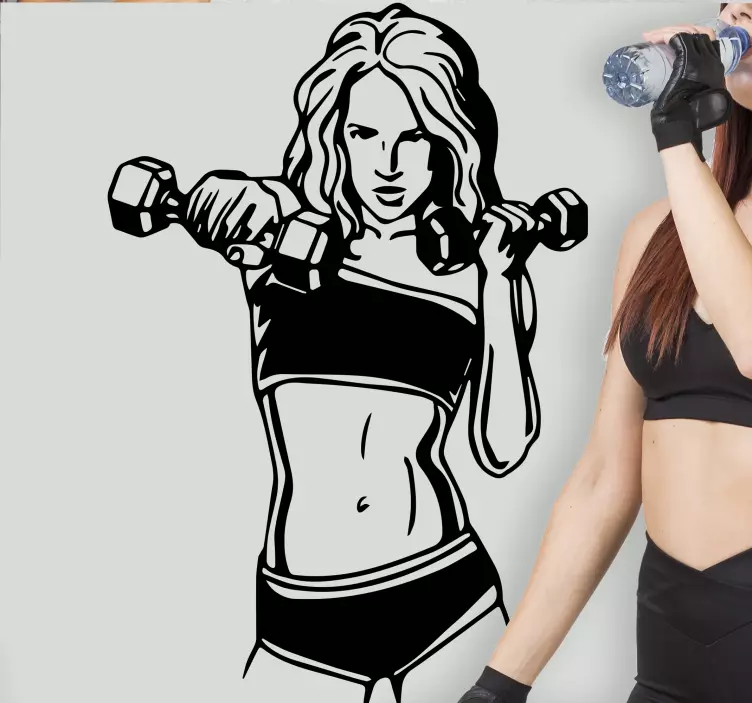 Autocolantes de outros desportos Garota magra na academia - TenStickers