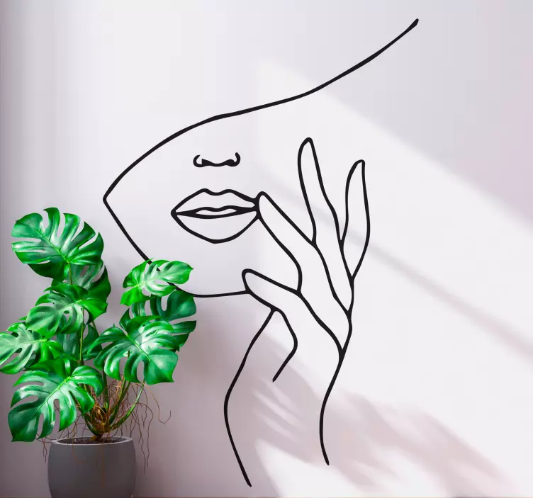 Autocolantes de pessoas Rosto minimalista mão - TenStickers