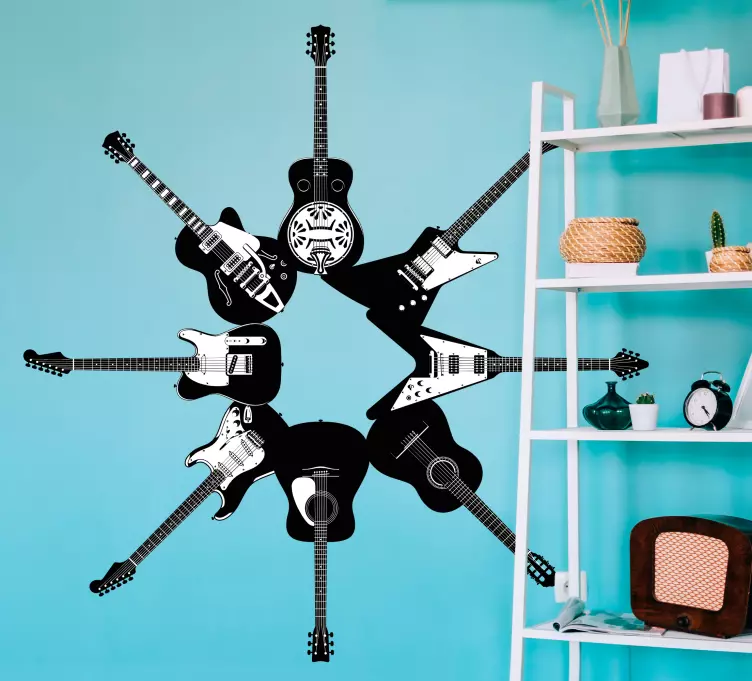 Autocolantes de rock Guitarras em círculo - TenStickers