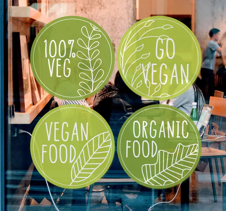 Autocolante para negócios Go Vegan - TenStickers