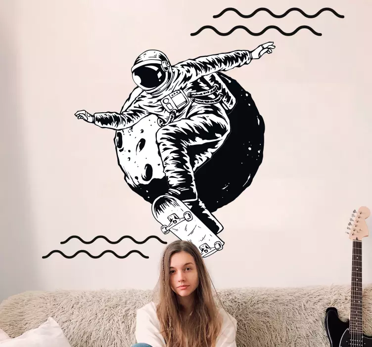 Autocolantes para quarto infantil Astronauta desenhado à mão com  - TenStickers