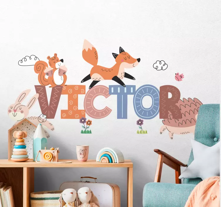 Autocolantes personalizáveis Animais da floresta - TenStickers