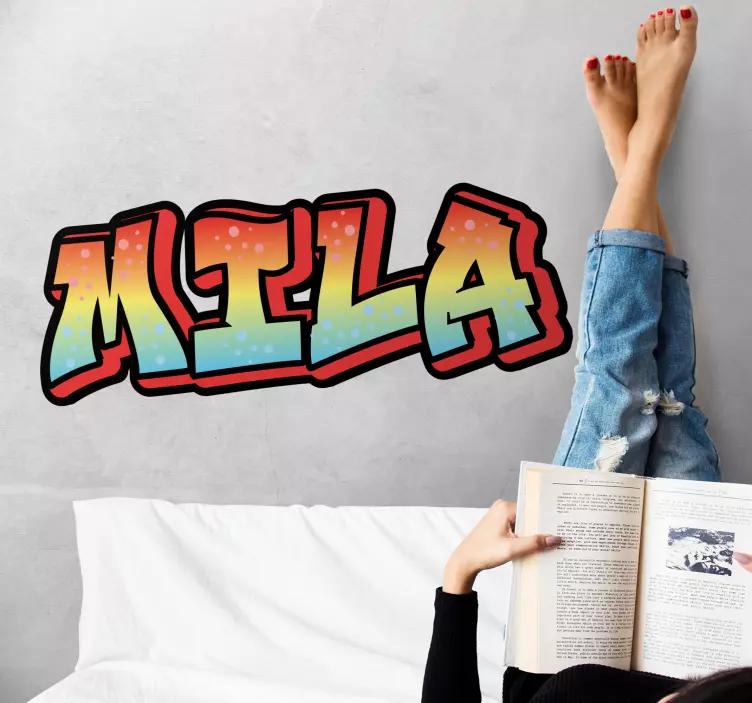 Autocolantes personalizáveis Nome grafite vermelho amarelo e azul - TenStickers