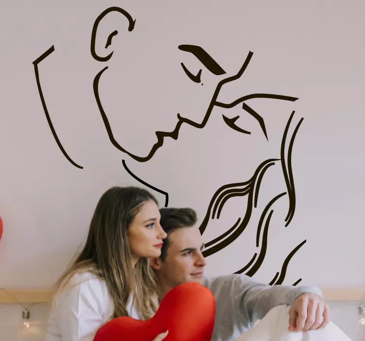 Vinis do Amor Casal apaixonado se beijando - TenStickers