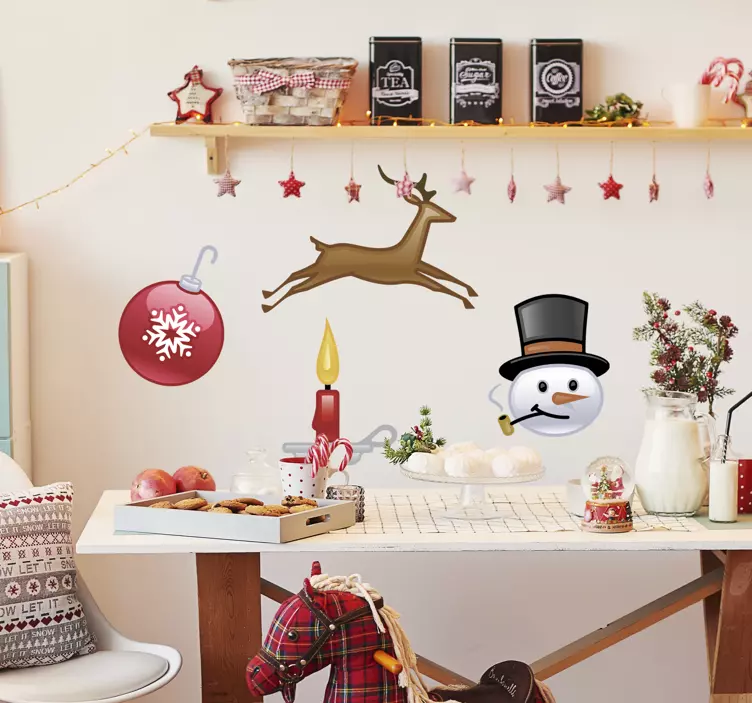 Autocolantes festividades kit natal - TenStickers