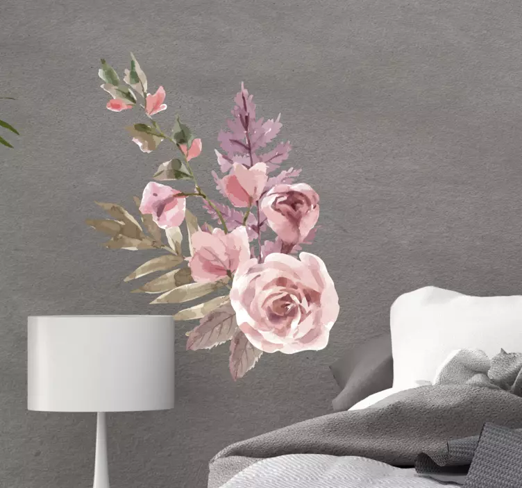 Adesivo decorativo flores Aquarela composição floral - TenStickers