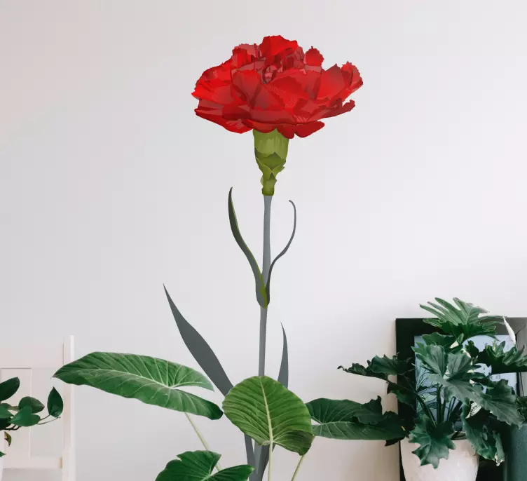 Adesivo decorativo flores Cravo vermelho - TenStickers