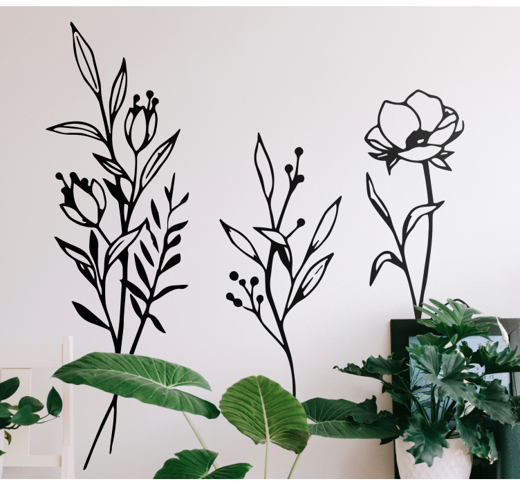 Adesivo decorativo flores Flores e plantas minimalistas - TenStickers
