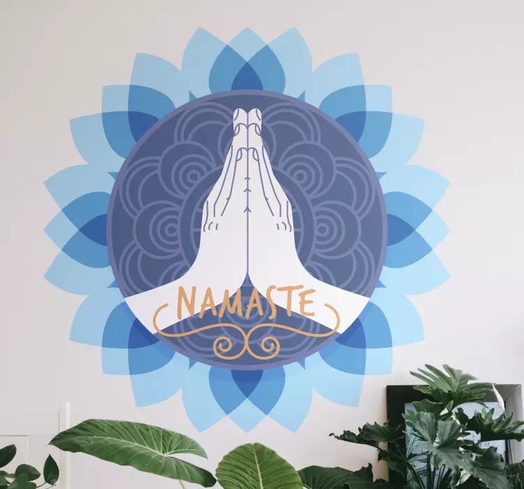 Adesivo decorativo flores Frase namaste flor de lótus - TenStickers