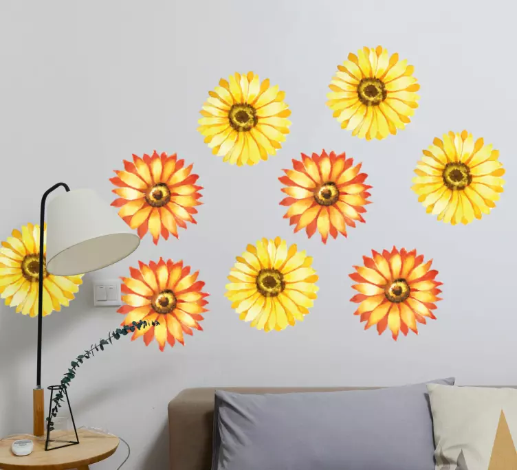 Adesivo decorativo flores Pacote de girassóis - TenStickers