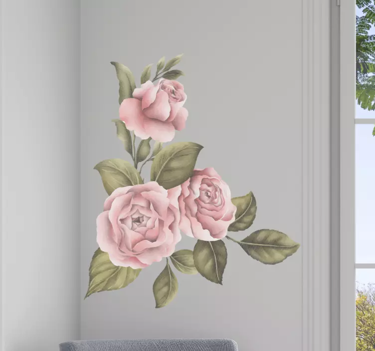 Adesivo decorativo flores Quadro de peônia - TenStickers