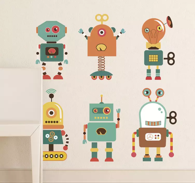 Autocolantes infantis de robots divertidos - TenStickers