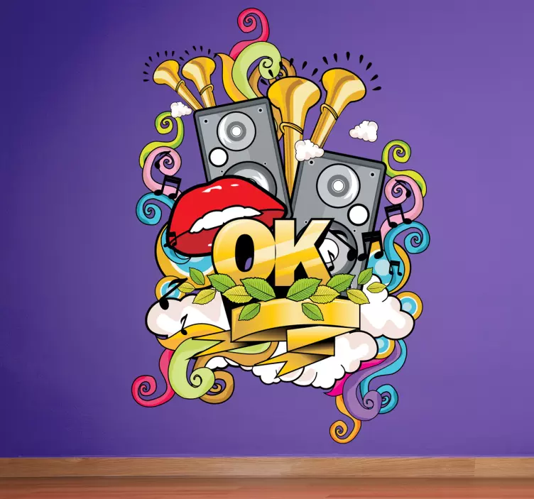Vinil musica vinis decorativos grafite musical - TenStickers