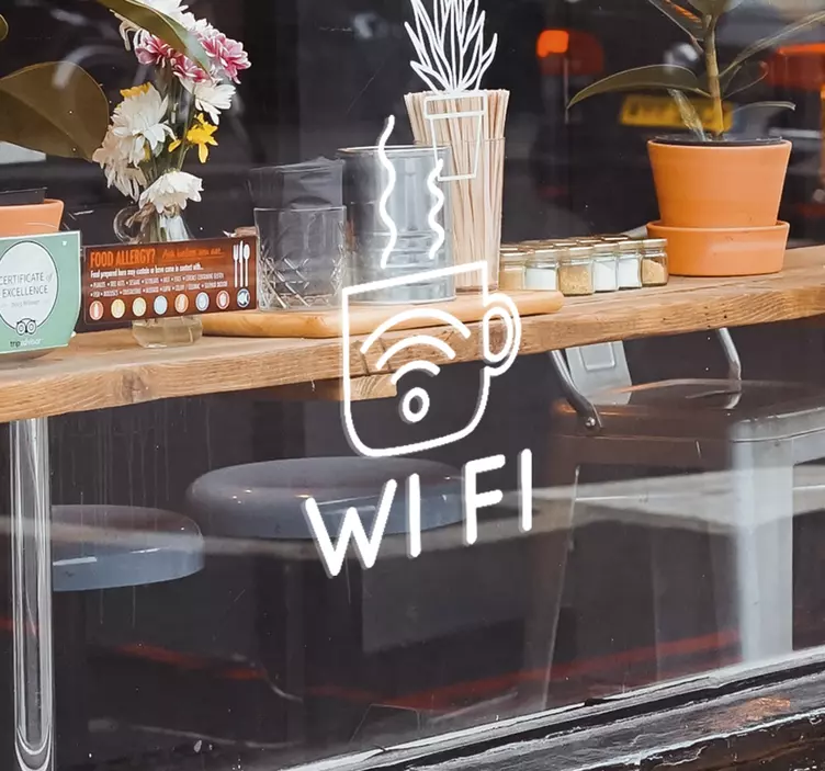 Autocolantes negócios Wifi para Cafés - TenStickers