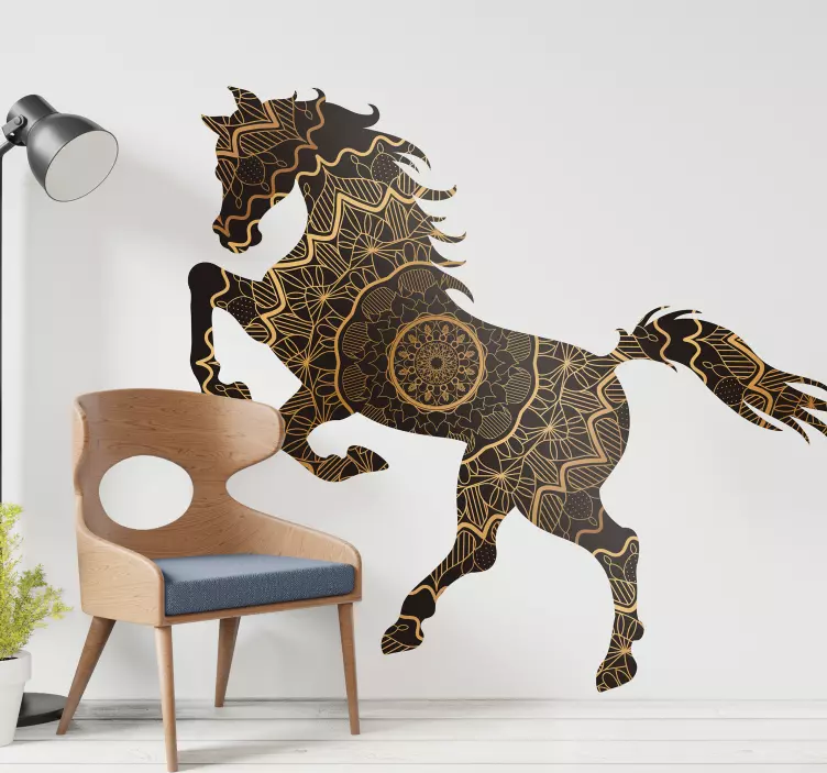 Adesivos de animais Cavalo estilo mandala - TenStickers