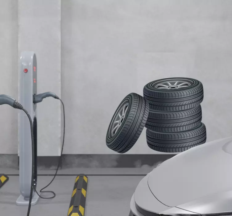 Vinil objeto vinis decorativos pneus empilhados - TenStickers