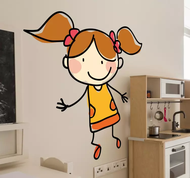 Autocolantes para casa Desenho traço menina - TenStickers