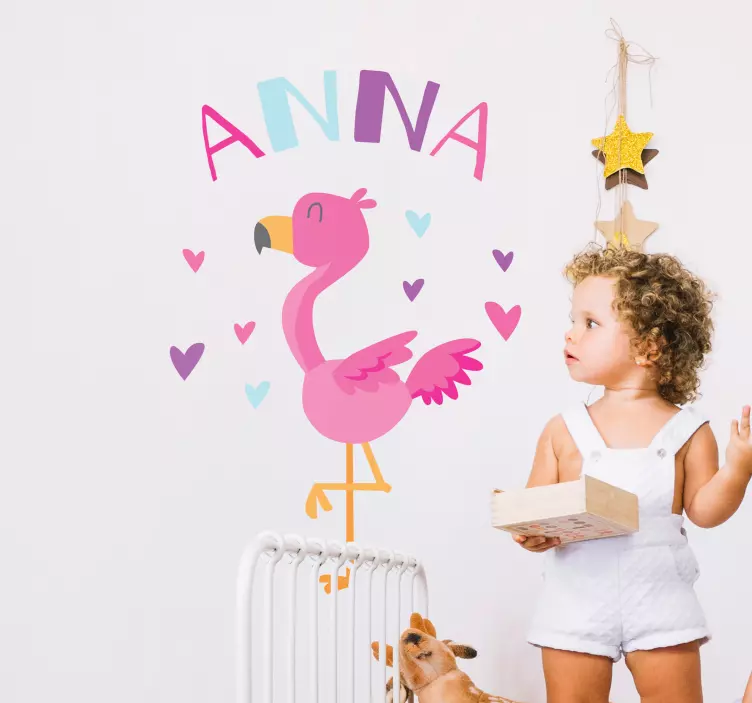 Autocolantes para casa flamingo personalizavel - TenStickers