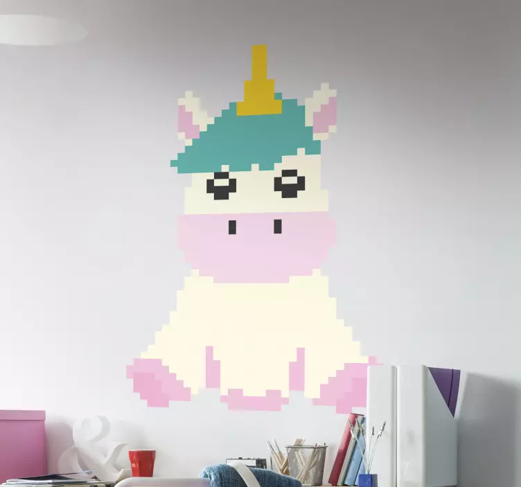 Autocolantes para casa unicornio pixel - TenStickers