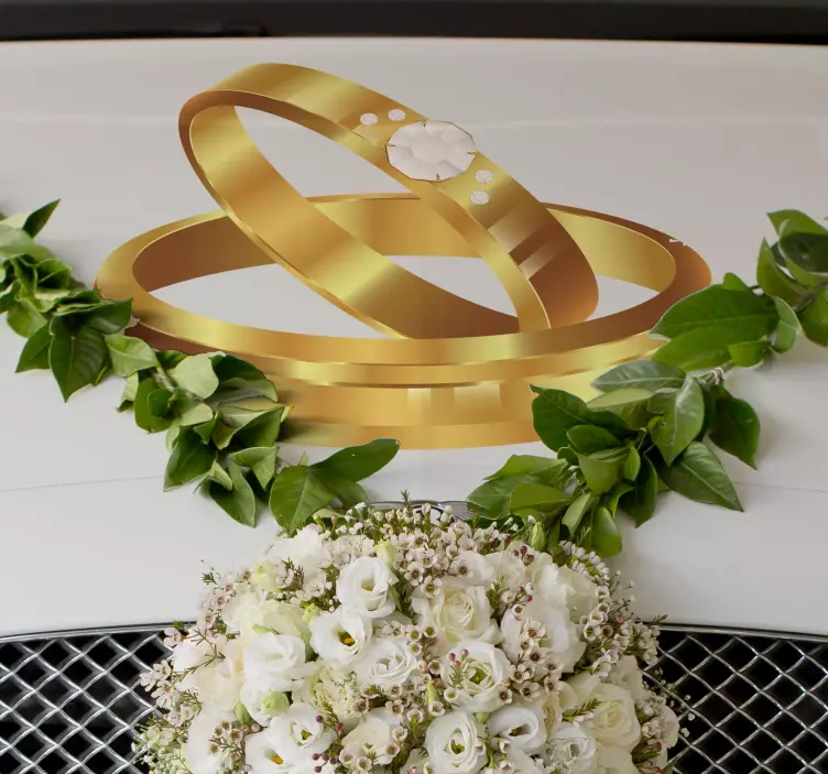 Autocolantes para Casamento Alianças Capô - TenStickers