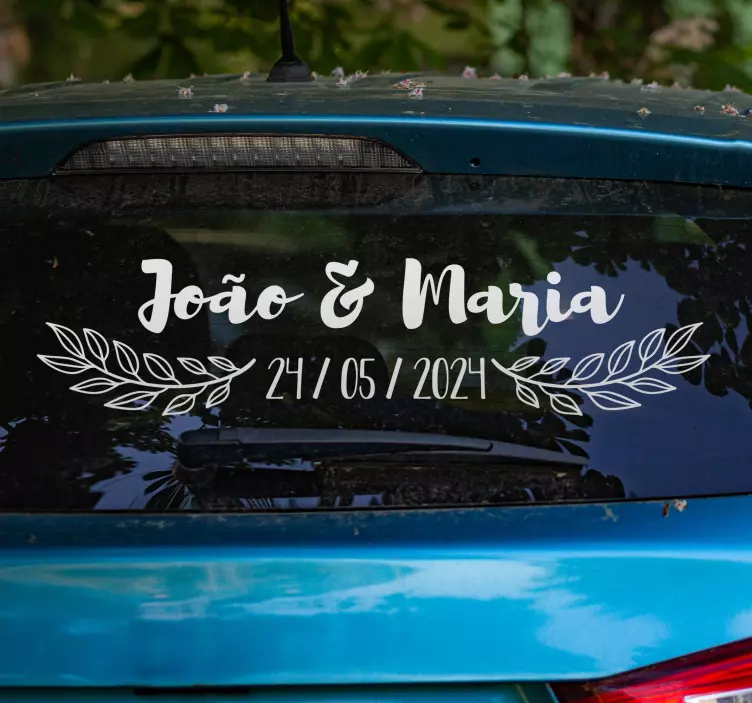 Autocolantes para Casamento Nome e data do casamento - TenStickers