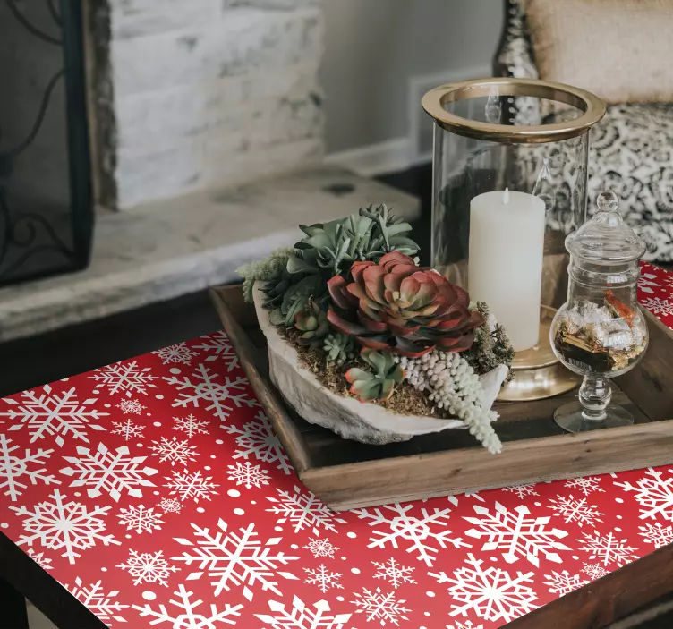 Autocolantes para móveis Flocos de neve vermelhos - TenStickers