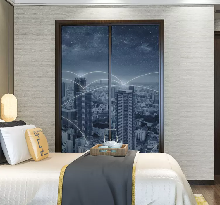 Vinil para móveis Paisagem de arranha-céu - TenStickers