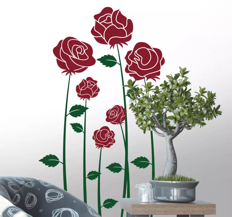 Autocolantes quarto de dormir rosas - TenStickers