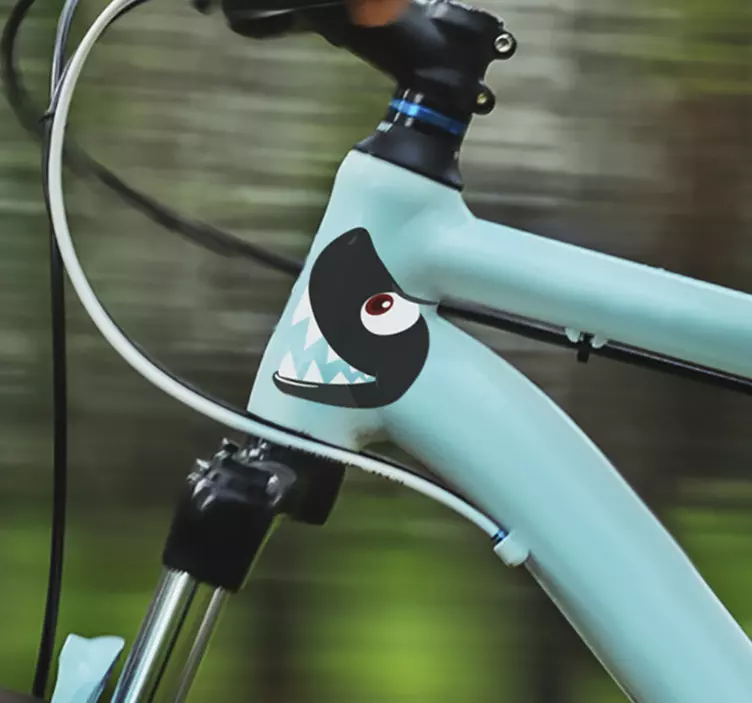 Vinil para bicicletas Cara de tubarão - TenStickers