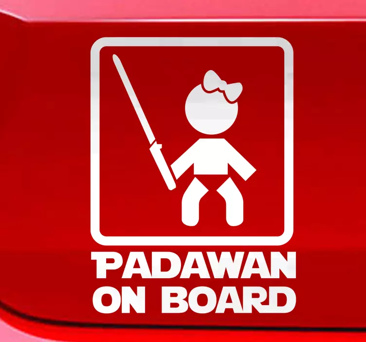 Autocolante bebe a bordo Garota padawan - TenStickers