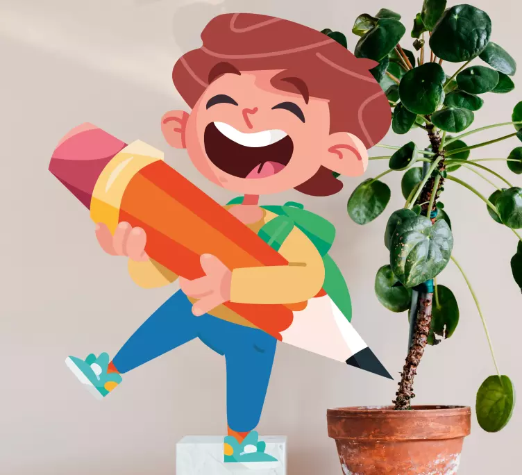 autocolante de volta às aulas com janela de estudante - TenStickers