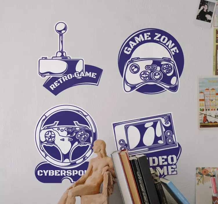 Definir vinil decorativo para janelasde emblemas de videogames - TenStickers