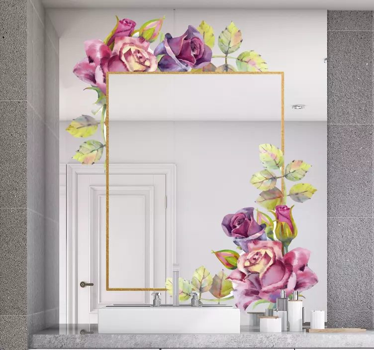 Vinil para espelhos Flores coloridas - TenStickers
