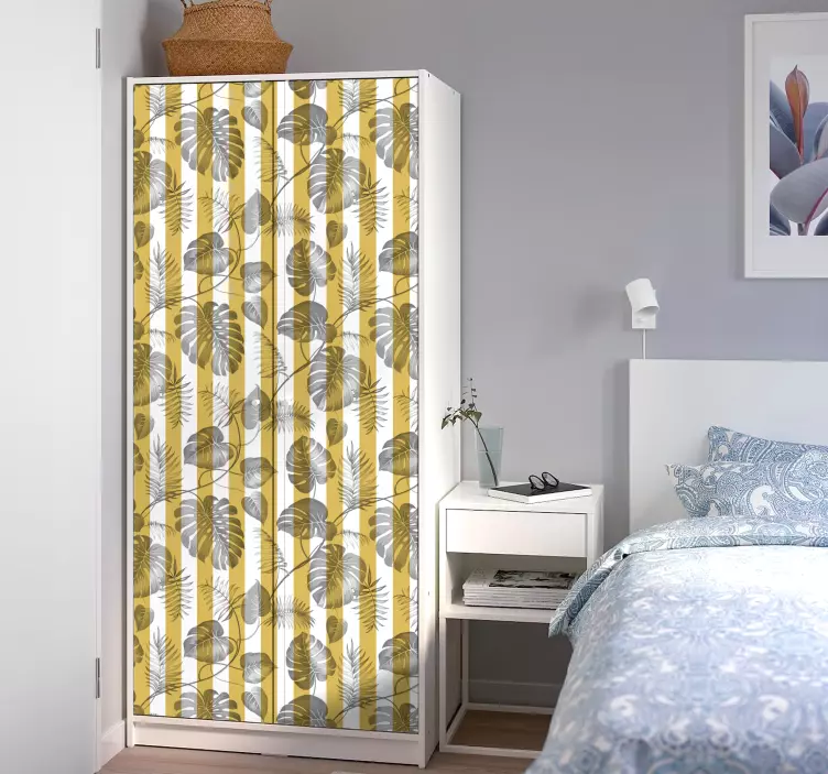 Foto mural floral verde, amarelo e branco - TenStickers