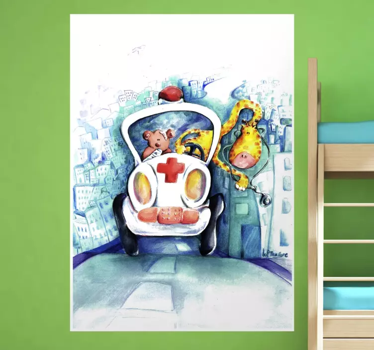 fotomural de parede paramédico girafa - TenStickers